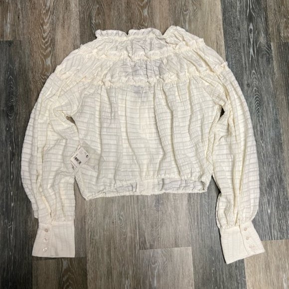 Free People Hailey Blouse Size Small Oversized Textured - Picture 11 of 11